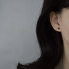 Women's Sterling Silver Black Four Point Star Earrings Geometric Electroplated Design Simple Fashion Jewelry