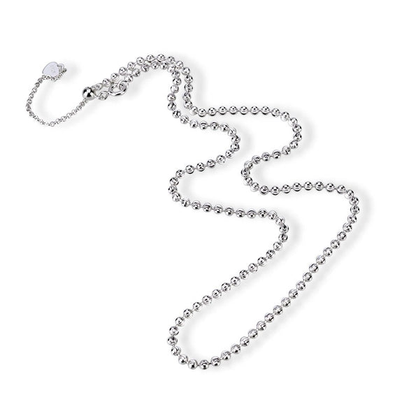 Women's 925 Sterling Silver Blossom Pumpkin Bead Ball Chain Sweater Necklace Adjustable Electroplated Floral Long Chain