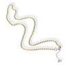 Women's 925 Sterling Silver Blossom Pumpkin Bead Ball Chain Sweater Necklace Adjustable Electroplated Floral Long Chain