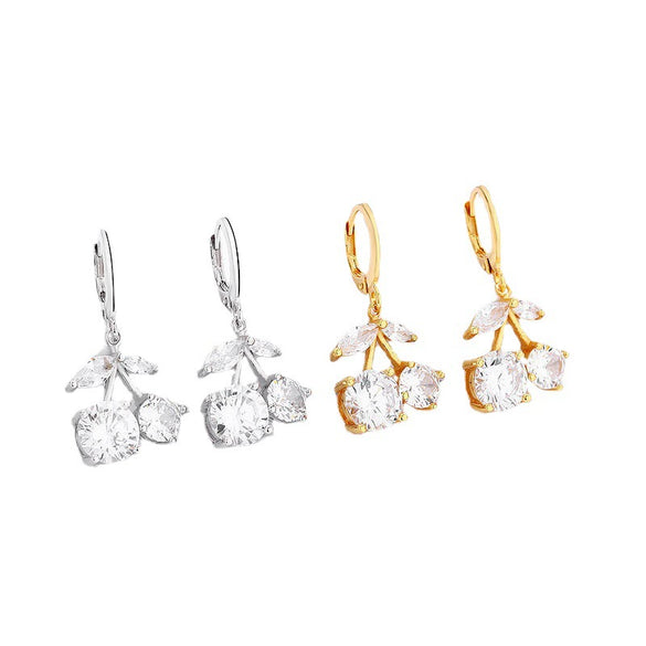 Women's 925 Sterling Silver Bow Earrings With Aaaa Zircon Inlay And Electroplated Finish Fashion Jewelry