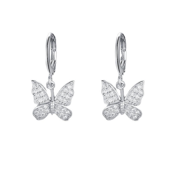 Women's 925 Sterling Silver Butterfly Bow Earrings Elegant Small Fresh Animal Inspired Fashion Jewelry Accessories