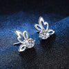 Women's 925 Sterling Silver Butterfly Earrings With Electroplated Finish Classic Pastoral Animal Inspired Jewelry