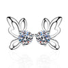 Women's 925 Sterling Silver Butterfly Earrings With Electroplated Finish Classic Pastoral Animal Inspired Jewelry
