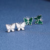 Women's 925 Sterling Silver Butterfly Stud Earrings Simple Elegant Animal Style Fashion Jewelry