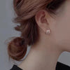 Women's Sterling Silver C Shaped Three Ring Geometric Stud Earrings Light Luxury Simple Cold Style