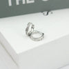 Women's Sterling Silver Circle Hoop Earrings With Geometric Zirconia Accents Simple Fashion Jewelry For Girls And Students
