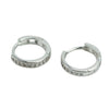 Women's Sterling Silver Circle Hoop Earrings With Geometric Zirconia Accents Simple Fashion Jewelry For Girls And Students
