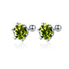 Women's 925 Sterling Silver Classic Round Moissanite Claw Screw Earrings Plated Pt950 Gold