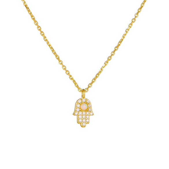 Women's 925 Sterling Silver Cross Chain Necklace With Diamond And Opal