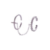 Women's Sterling Silver Cross Chain Open Ring With Electroplated Finish And Adjustable Statement Design