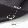 Women's Sterling Silver Cross Chain Open Ring With Electroplated Finish And Adjustable Statement Design