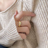 Women's 925 Sterling Silver Curved Geometric Ring