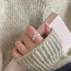 Women's 925 Sterling Silver Curved Geometric Ring