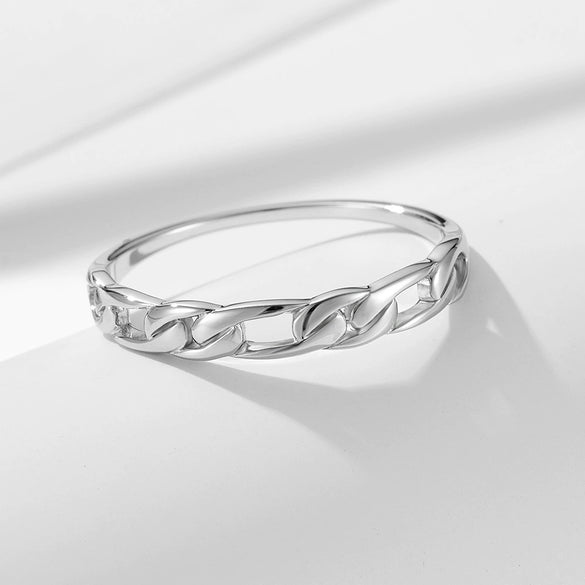 Women's Sterling Silver Cut Out Ring Bracelet With Electroplating