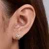 Women's Sterling Silver Cut Out Rose Earrings With Diamond Treatment And Flower Pattern In Light Luxury Style