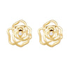 Women's Sterling Silver Cut Out Rose Earrings With Diamond Treatment And Flower Pattern In Light Luxury Style