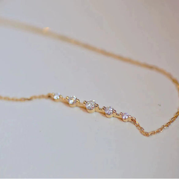 Women's 925 Sterling Silver Diamond Geometric Bracelet With 14K Gold Plating