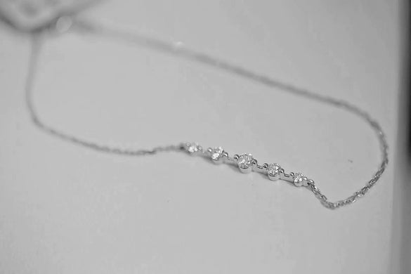 Women's 925 Sterling Silver Diamond Geometric Bracelet With 14K Gold Plating