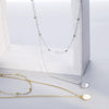 Women's 925 Sterling Silver Double Layer Geometric Round Pendant Necklace With Electroplated Finish Simple Choker Clavicle Chain