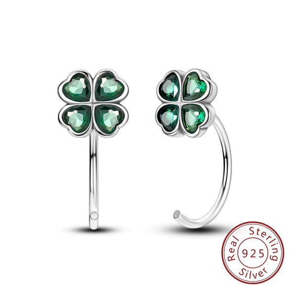 Women's 925 Sterling Silver Dream Catcher Four Leaf Clover Animal Zodiac Electroplated Earrings