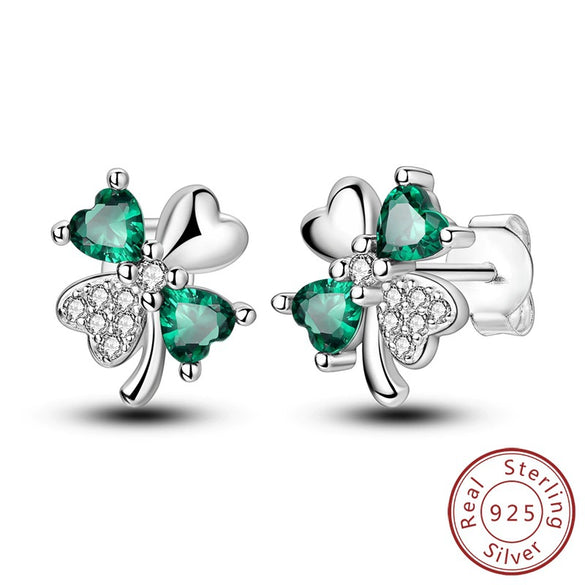 Women's 925 Sterling Silver Dream Catcher Four Leaf Clover Animal Zodiac Electroplated Earrings