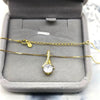 Women's Sterling Silver Drop Shape Pendant Necklace With Zircon And White Gold Plated Finish
