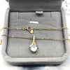 Women's Sterling Silver Drop Shape Pendant Necklace With Zircon And White Gold Plated Finish