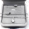 Women's Sterling Silver Drop Shape Pendant Necklace With Zircon And White Gold Plated Finish