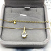 Women's Sterling Silver Drop Shape Pendant Necklace With Zircon And White Gold Plated Finish