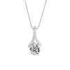 Women's Sterling Silver Drop Shape Pendant Necklace With Zircon And White Gold Plated Finish
