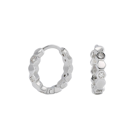 Women's 925 Sterling Silver Earrings Simple Geometric Electroplated Style