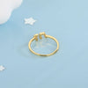 Women's 925 Sterling Silver Electroplated Adjustable Open Ring With Unique Diamondinspired Statement Design