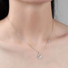 Women's 925 Sterling Silver Elegant Geometric Swan Pendant Necklace Electroplated Clavicle Chain Fashion Jewelry