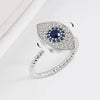 Women's Sterling Silver Evil Eye Swivel Ring Adjustable Electroplated Anxiety Relief Index Finger Ring