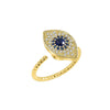 Women's Sterling Silver Evil Eye Swivel Ring Adjustable Electroplated Anxiety Relief Index Finger Ring