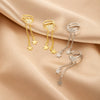 Women's Sterling Silver Five Pointed Star Tassel Clip On Earrings Long Electroplated Design For Non Pierced Ears