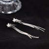 Women's 925 Sterling Silver Five Pointed Star Tassel Earrings Long Fashion Earrings With Elegant Slimming Silhouette