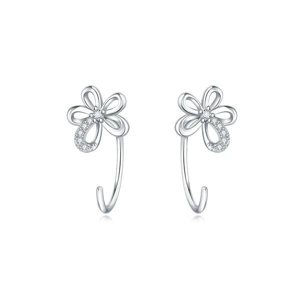 Women's 925 Sterling Silver Flower Butterfly Daisy Animal Zodiac Electroplated Earrings