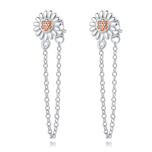Women's 925 Sterling Silver Flower Butterfly Daisy Animal Zodiac Electroplated Earrings