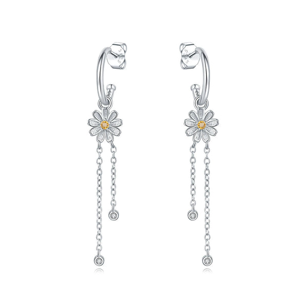 Women's 925 Sterling Silver Flower Butterfly Daisy Animal Zodiac Electroplated Earrings