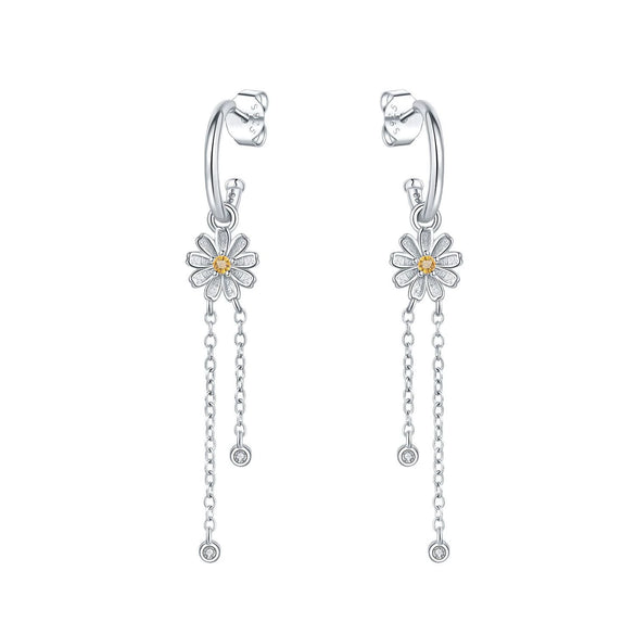 Women's 925 Sterling Silver Flower Butterfly Daisy Animal Zodiac Electroplated Earrings