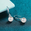 Women's 925 Sterling Silver Flower Earrings With Freshwater Pearl And Moissanite Light Luxury Style