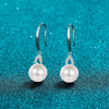 Women's 925 Sterling Silver Flower Earrings With Freshwater Pearl And Moissanite Light Luxury Style