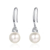 Women's 925 Sterling Silver Flower Earrings With Freshwater Pearl And Moissanite Light Luxury Style