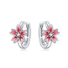 Women's 925 Sterling Silver Flower Leaves Electroplated Earrings