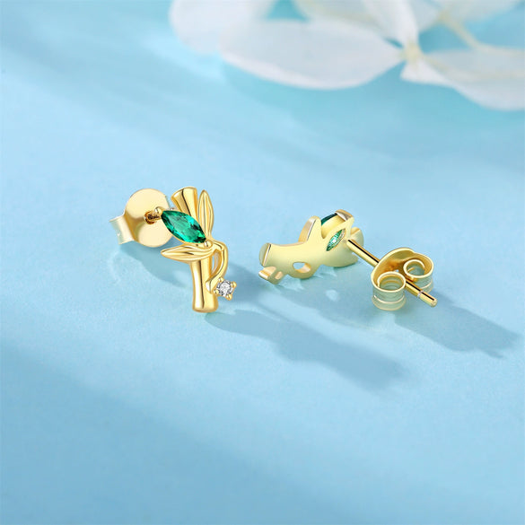 Women's 925 Sterling Silver Flower Leaves Electroplated Earrings