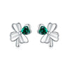 Women's 925 Sterling Silver Flower Leaves Electroplated Earrings