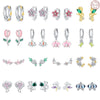 Women's 925 Sterling Silver Flower Leaves Electroplated Earrings