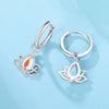 Women's 925 Sterling Silver Flower Leaves Electroplated Earrings