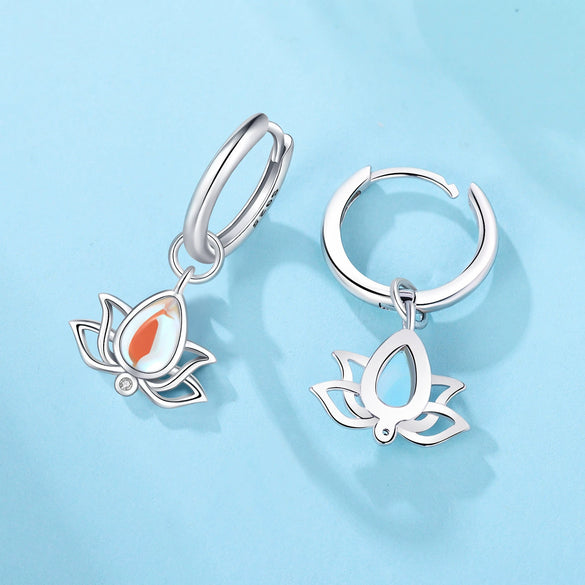 Women's 925 Sterling Silver Flower Leaves Electroplated Earrings